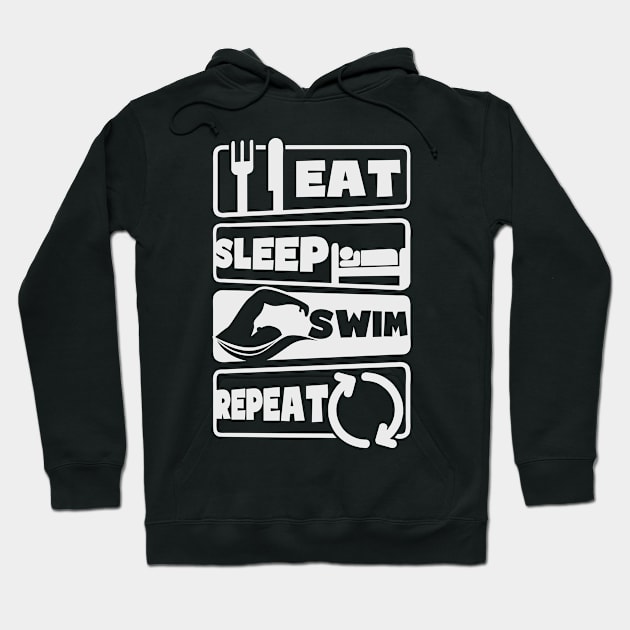 Swimming Athlete Shirt | Eat Sleep Repeat Hoodie by Gawkclothing